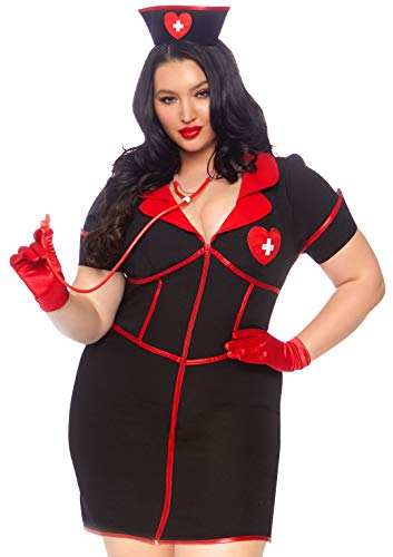 【中古】【未使用・未開封品】LEG AVENUE(レッグアベニュー)【大きいサイズ】2PC Bedside Babe ベッドサイドベイビー BLACK/RED 86857X 1X/2Xサイズ｜AJIMURA-SHOP