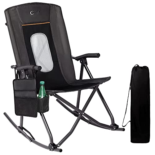 【中古】【未当てはめる・未開封品】Oversized Quad Folding Padded Camping Chair High Back Cup Holder Hard Armrest Storage Pockets Carry Bag Included, Support 300 lbs, Red