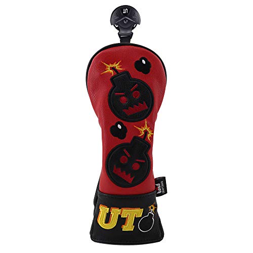 【中古】【未使用・未開封品】Craftsman Golf Rescueハイブリッドヘッドカバー 刺繍ボム、赤と黒PUレザーゴルフヘッドカバー ハイブリッド用 (ハイブリッドカバーUT)|AJIMURA-SHOP