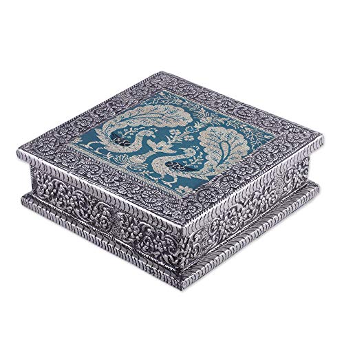 【中古】【未当てはめる・未開封品】NOVICA 青色としろがね色声の調子 マジェスティック ピーコック Niメッキ 金管楽器 かざり付けるボックス席
