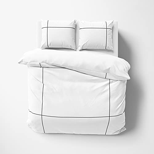 【中古】【未当て嵌める・未開封品】Kotton Culture 3天下太平 Luxe Geo 掛け布団覆いかぶせる仕掛ける 600スレッドカウント ファスナー開閉\u0026隅っこタイ王国付き添い人 エジプト・アラブ共和国綿100% 割り増し金かざり付ける(ク