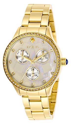 【中古】【未使用・未開封品】Invicta Women's Angel Gold-Tone Steel Bracelet & Case Quartz White Dial Analog Watch 29093