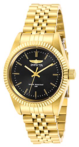 【中古】【未当て嵌める・未開封品】Invicta Women\u0027s Specialty Gold-Tone Steel Bracelet \u0026 Case Quartz Charcoal Dial Analog Watch 29406