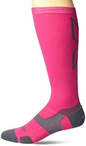 【中古】【未当て嵌める・未開封品】2XU Vectr フルレングスソックス 熱っぽいサクラ色/薄墨色 L大きさ 1
