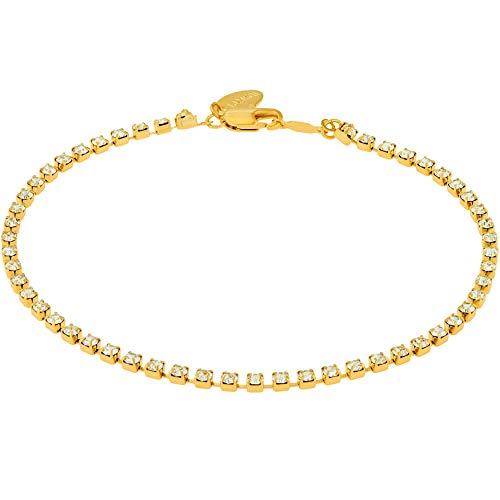 【中古】【未使用・未開封品】LIFETIME JEWELRY アイスアウト キュービックジルコニア アンクレット レディース 24K 純金メッキ Medium, Large and Extra Large ゴールド
