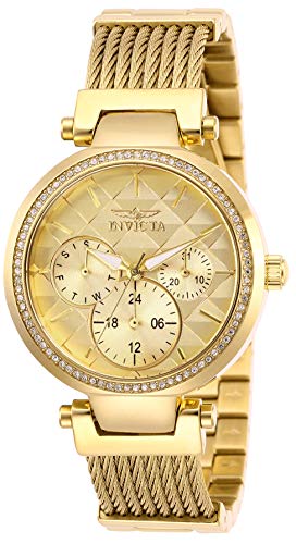 【中古】【未当て嵌める・未開封品】Invicta Women\u0027s 28918 Angel Quartz Chronograph Gold Dial Watch