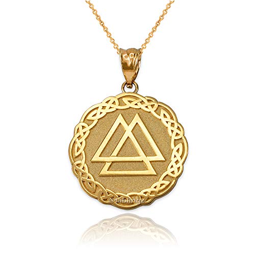 【中古】【未当て嵌める・未開封品】天使の都市 BLINGZ 14K 黄色ゴールド ケルティック ヴァルナッツ シャンデリヤ 首飾り ゴールド