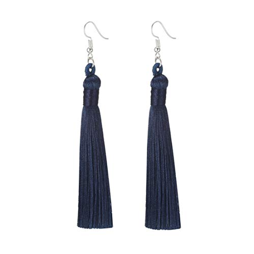 【中古】【未当て嵌める・未開封品】Charms Boho シルクスレッド ロングタッセル ダングルドロップフリンジイヤリング 布切れ ヴィンテージイヤードロップ 青色 KLFP00010 靴-その他