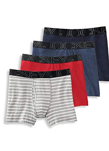 【中古】【未当て嵌める・未開封品】Jockey メンズ 肌付き 活動的雑ぜ合わせる ボクサーブリーフ 4枚容器に並べる US 大きさ: Medium