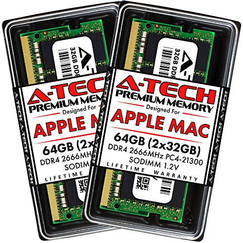【中古】【未使用・未開封品】A-Tech 64GB キット (2x32GB) DDR4 2666MHz RAM Apple 2019 & 2020 iMac 27インチ (iMac19,1 iMac20,1 iMac20,2) 2018 Mac Mini | PC4-21300 SO-