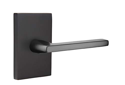 【中古】【未使用・未開封品】Emtek プライバシーセット モダン長方形ロゼット ヘリオスレバー フラットブラック LH