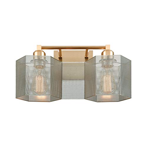 【中古】【未使用・未開封品】Elk Lighting 21106/2 バニティライト サテン真鍮 光沢ニッケル