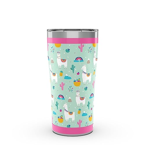 【中古】【未使用・未開封品】Tervis ラマパターン ステンレススチール 断熱タンブラー 蓋付き 20オンス シルバー|AJIMURA-SHOP