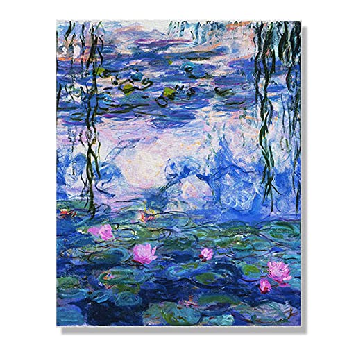 【中古】【未使用・未開封品】Wayfare Art クロード・モネ 睡蓮 キャンバスプリント アートワーク 壁アート ポスター ホーム オフィス リビングルーム デコレーション 8 x 10
