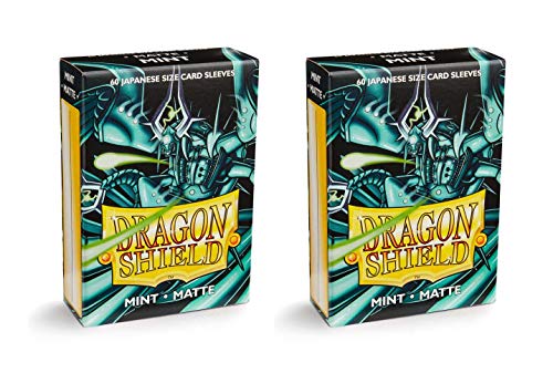 【中古】【未使用・未開封品】Dragon Shield バンドル: 日本サイズミニマットカードスリーブ60枚 2パック - マットミント