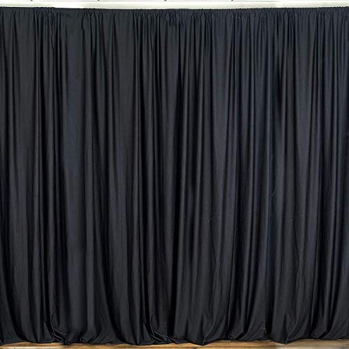 【中古】【未使用・未開封品】New Creations Fabric & Foam Inc 幅10フィート x 高さ9フィート ポリエステル バックドロップドレープカーテンパネル - (ブラック、幅10フィー