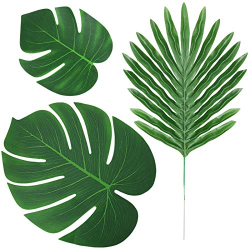 【中古】【未使用・未開封品】ElaDeco 48 Pcs Artificial Tropical Palm Leaves Luau Party Decoration Faux Palm Leaves Safari Leaves for Hawaiian Luau Party Jungle Beac｜AJIMURA-SHOP