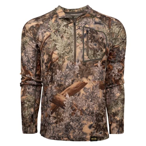 【中古】【未当てはめる・未開封品】King\u0027s Camo XKG Foundation 260 1/4ジップ メリノベースレイヤーティーシャツ、色：デザートシャドウ、大いさ：L (XKG4108-DS-L)