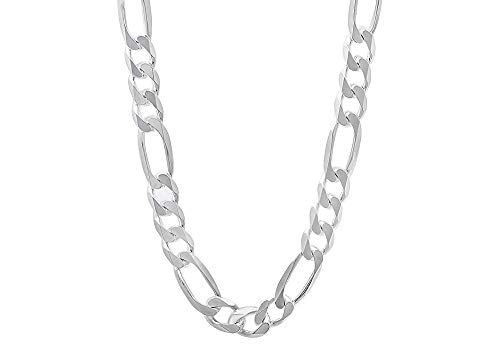 【中古】【未使用・未開封品】Verona Jewelers 925ソリッドスターリングシルバーイタリアンメンズネックレス 9mm メンズフィガロリンクチェーンネックレスとブレスレット - シ