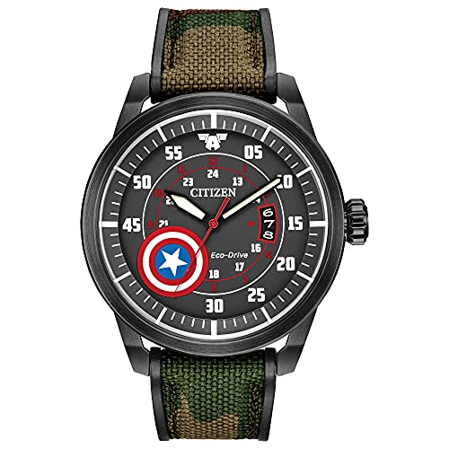 【中古】【未当て嵌める・未開封品】【並行輸入品】CITIZEN MARVEL CAPTAIN AMERICA シチズン マーベル 旗がしら亜米利加 AW1367-05W ウオッチ メンズ 逆インポート アナログ ソーラー ブ