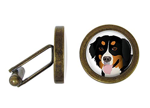 【中古】【未使用・未開封品】Oakmont カフスボタン バーニーズ・マウンテンドッグ 犬のカフスボタン 犬のカフスボタン (角度付きエディション)