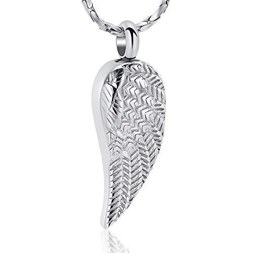 【中古】【未使用・未開封品】Angel Wings 遺灰用ジュエリー ペンダント ステンレススチール 記念品 メモリアル 骨壺 ネックレス 人間/ペット用 25mm