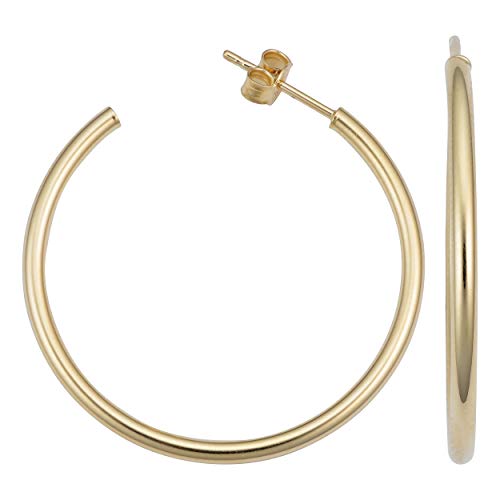【中古】【未使用・未開封品】Kooljewelry 14Kイエローゴールド 2x30mm オープンフープイヤリング|AJIMURA-SHOP