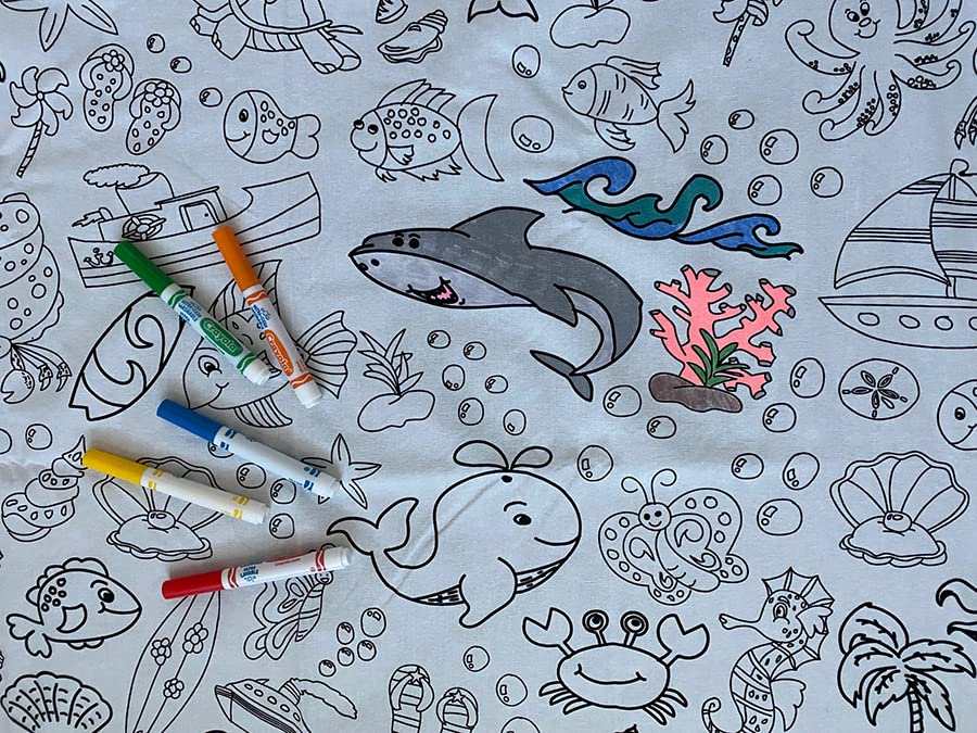 【中古】【未当てはめる・未開封品】塗り絵時刻表 - Colorable Oceantime 好いたらしいテーブルクロス - 矩形