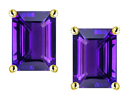 【中古】【未使用・未開封品】Star K ソリッド14Kゴールド エメラルドカット 8x6mm イヤリングスタッド｜AJIMURA-SHOP