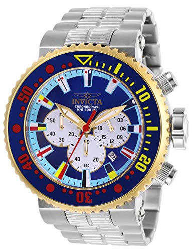 【中古】【未当て嵌める・未開封品】Invicta Men\u0027s Pro Diver Steel Bracelet \u0026 Case Quartz Blue Dial Analog Watch 27661