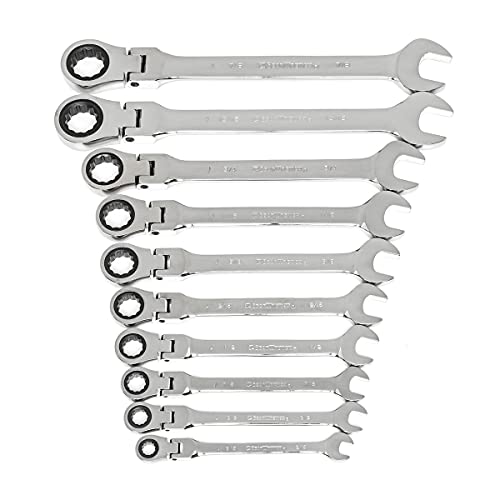 【中古】【未使用・未開封品】GEARWRENCH 10 Pc. 12 Point Flex Head Ratcheting Combination SAE Wrench Set with Tool Roll - 85893 141［並行輸入］