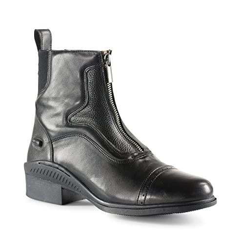 【中古】【未使用・未開封品】HORZE Suffolk フロントジップ パドックブーツ ブラック 8.5 ブラック|AJIMURA-SHOP
