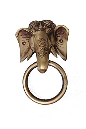 【中古】【未使用・未開封品】PARIJAT ハンドクラフト ドアノッカー Tuskar Ganesha 真鍮ドアノッカー|AJIMURA-SHOP
