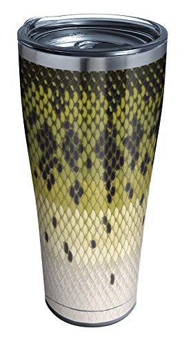 【中古】【未使用・未開封品】Tervis 3重壁 大口バスパターン 断熱タンブラーカップ 飲み物を冷たく保温 30オンス ステンレススチール
