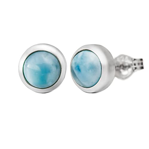 【中古】【未使用・未開封品】Aloha Jewelry Company スターリングシルバー 天然ラリマー ラウンドスタッドピアス 6mm - 12mm ブルー 22,811円