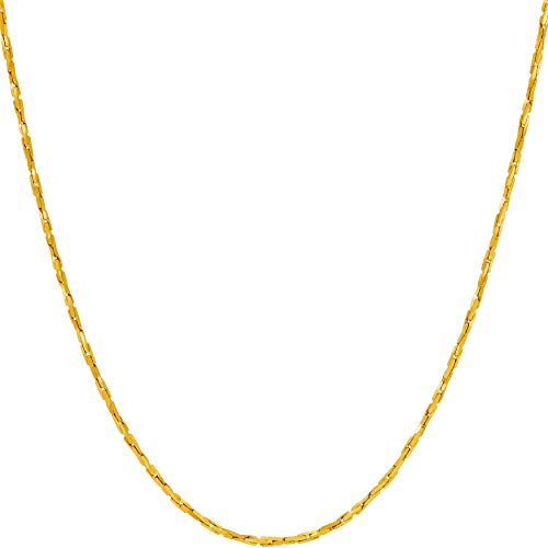 【中古】【未使用・未開封品】LIFETIME JEWELRY 1.2mm ツイストコブラチェーンネックレス 男女兼用 24Kゴールドメッキ, 金属,|AJIMURA-SHOP