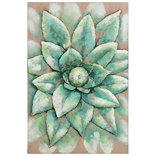 【中古】【未当て嵌める・未開封品】Empire Art Direct 多肉植物アイアン プリモ ミックスハンドペイント刻みつける 3D ウォール作物 16 x 1.6 x 24 緑であること