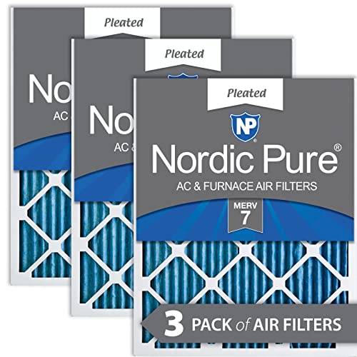 【中古】【未使用・未開封品】Nordic Pure 14x30x1 (13_15/16x29_15/16) MERV 7 プリーツ入りエアコンファーネスエアフィルター 3パック