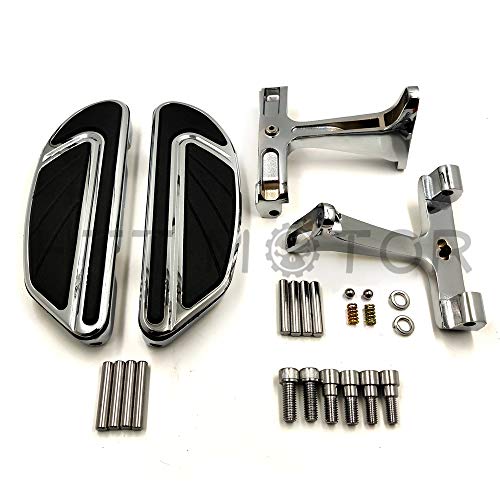 【中古】【未使用・未開封品】HTTMT MT216-123+216-109- クローム エアフロー パッセンジャー フットボード フロアボード マウンティングブラケット 1993-2019ツーリングに対|AJIMURA-SHOP