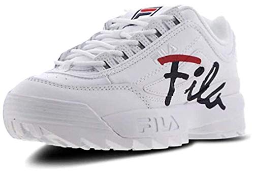 【中古】【未当て嵌める・未開封品】Fila Women\u0027s Disruptor Ii Script White/Fila Red/Fila Navy - 6M