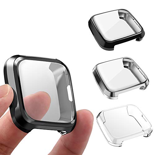 【中古】【未使用・未開封品】GHIJKL スクリーンプロテクター 3枚パック Fitbit Versa Lite Edition対応 ウルトラスリム ソフト フルカバーケース Fitbit Versa Lite Edition