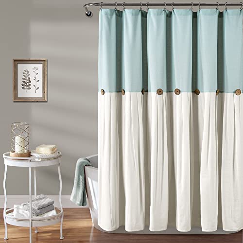 【中古】【未使用・未開封品】Linen Button Shower Curtain Blue/White 72X72｜AJIMURA-SHOP 19,289円