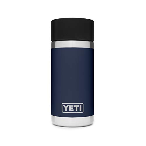 【中古】【未使用・未開封品】YETI ランブラー 12オンスボトル、ステンレススチール、真空保温、ホットショットキャップ付き