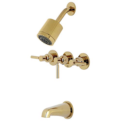 【中古】【未使用・未開封品】Kingston Brass KBX8132DL コンコードタブ/シャワー蛇口 3ハンドル付き 光沢真鍮|AJIMURA-SHOP