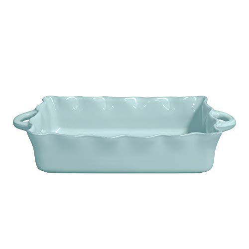 【中古】【未当て嵌める・未開封品】Casafina 石ころお召しもの 陶芸ディッシュ まかない方 \u0026 進行係り寄せあわせ フラウンス ベーカー キャセロール Large Rect. 17.25\" 青色 619544-"
