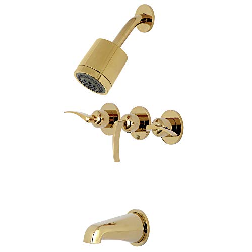 【中古】【未使用・未開封品】Kingston Brass KBX8132EFL センチュリオンタブ/シャワー蛇口 3ハンドル付き 光沢真鍮 65,109円