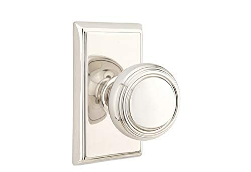 【中古】【未使用・未開封品】Emtek プライバシーセット 長方形ロゼット ノリッジノブ 光沢ニッケル US14|AJIMURA-SHOP
