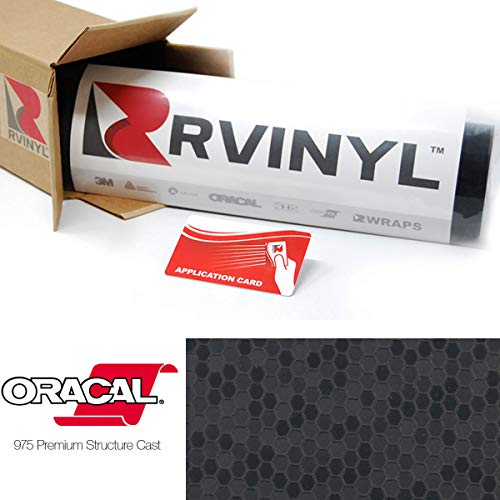 【中古】【未使用・未開封品】ORACAL 975 ハニカムブラック 070-H ラッピングストラクチャー キャストフィルム カーラップ ビニールシートロール - (1フィート x 5フィート ア