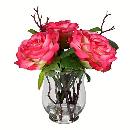 【中古】【未使用・未開封品】Vickerman ローズアレンジメント 日常用 花柄 10インチ ダークピンク