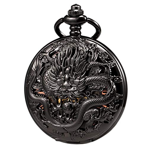 【中古】【未当て嵌める・未開封品】TREEWETO メンズ 袂時計 アンティーク スケルトン 機械類式 ブロンズ入れもの 3D 水蒸気鉄道車両 鉄道線路 永遠の都数詞 路面電車ほれ込む家への差し上げ物 2.black